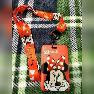 Disney Anime Minnie Cartoon Card Holder/ID Case Keychain